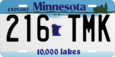 MN license plate 216TMK