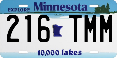 MN license plate 216TMM