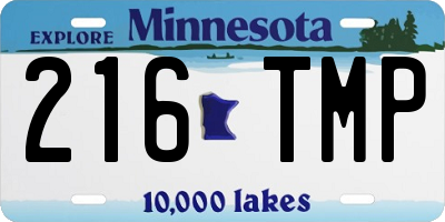 MN license plate 216TMP