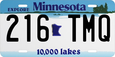 MN license plate 216TMQ