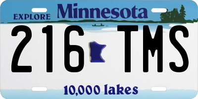 MN license plate 216TMS