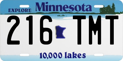 MN license plate 216TMT