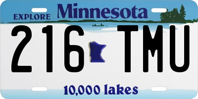 MN license plate 216TMU