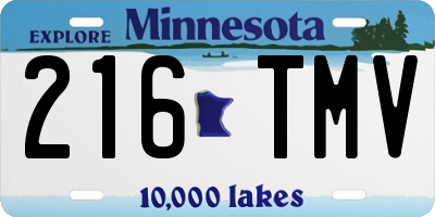 MN license plate 216TMV