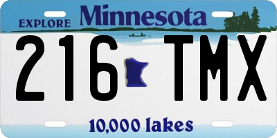 MN license plate 216TMX
