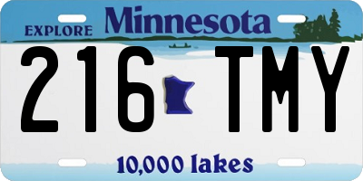MN license plate 216TMY