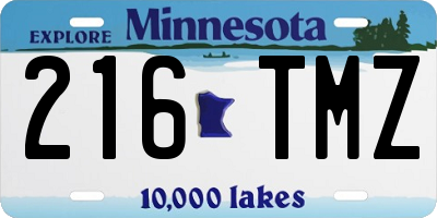 MN license plate 216TMZ