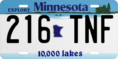 MN license plate 216TNF