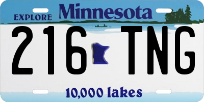 MN license plate 216TNG