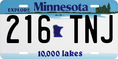 MN license plate 216TNJ