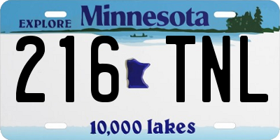 MN license plate 216TNL