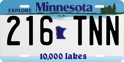 MN license plate 216TNN