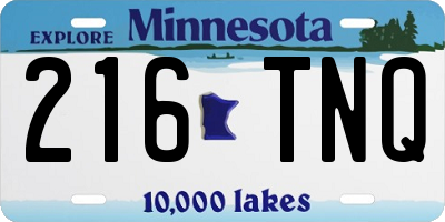 MN license plate 216TNQ