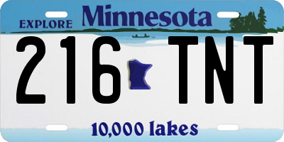 MN license plate 216TNT