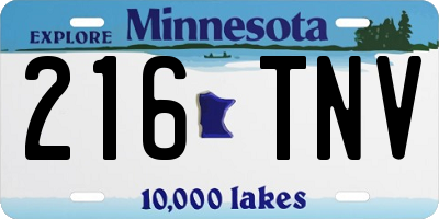 MN license plate 216TNV