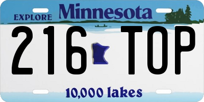 MN license plate 216TOP