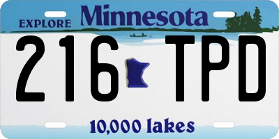 MN license plate 216TPD