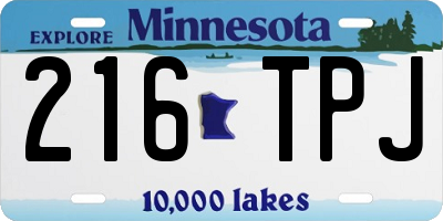 MN license plate 216TPJ