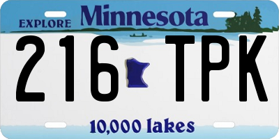 MN license plate 216TPK