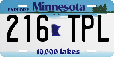 MN license plate 216TPL
