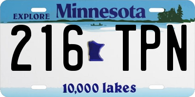 MN license plate 216TPN