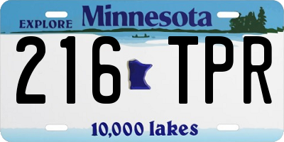 MN license plate 216TPR