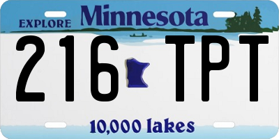 MN license plate 216TPT