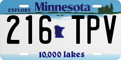 MN license plate 216TPV