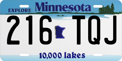 MN license plate 216TQJ
