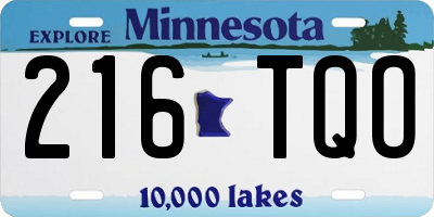MN license plate 216TQO