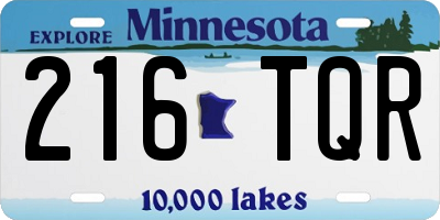 MN license plate 216TQR