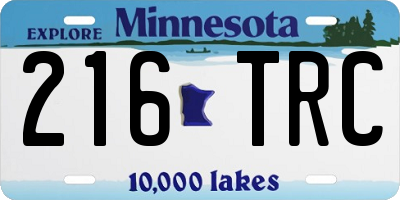 MN license plate 216TRC