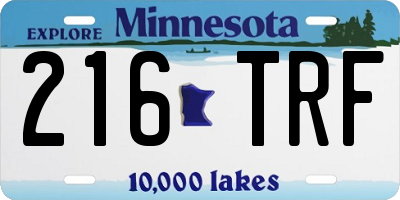 MN license plate 216TRF