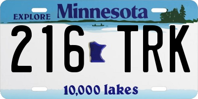 MN license plate 216TRK