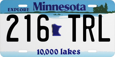 MN license plate 216TRL