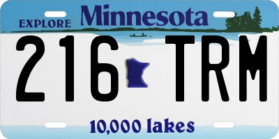 MN license plate 216TRM