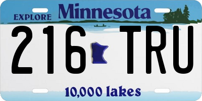 MN license plate 216TRU