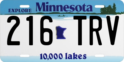 MN license plate 216TRV