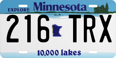 MN license plate 216TRX
