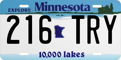 MN license plate 216TRY