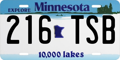MN license plate 216TSB