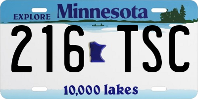 MN license plate 216TSC