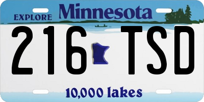 MN license plate 216TSD