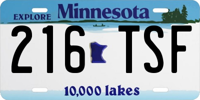 MN license plate 216TSF