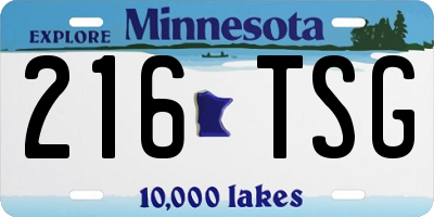 MN license plate 216TSG