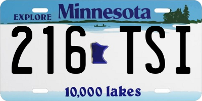 MN license plate 216TSI