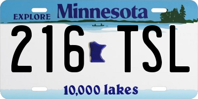 MN license plate 216TSL
