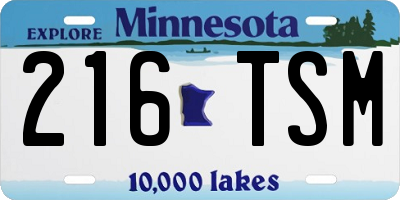 MN license plate 216TSM