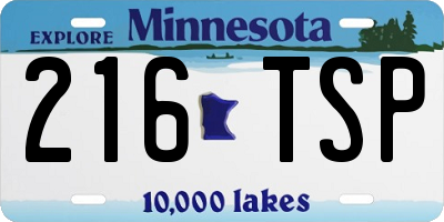 MN license plate 216TSP
