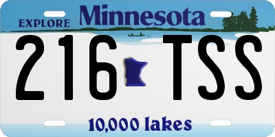MN license plate 216TSS